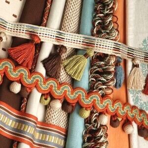 Brimar 2 inch Scalloped Ball Fringe Trim Picture‎ Landscape Mosaic 4.6 yds